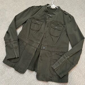 Loft Olive Military Blazer Jacket Sz S